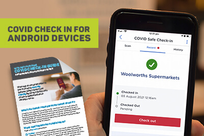 Android device covid check in