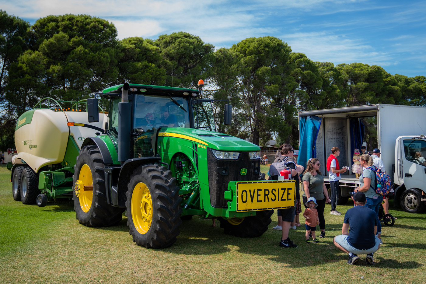 Green and yellow tractor with 